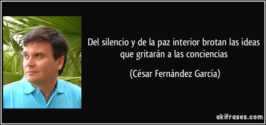 Del silencio y de la paz interior brotan las ideas que gritarán a las conciencias (César Fernández García)