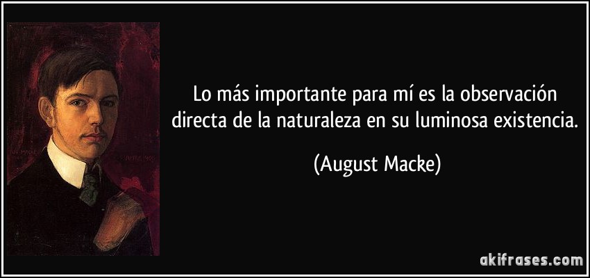 Lo más importante para mí es la observación directa de la naturaleza en su luminosa existencia. (August Macke)