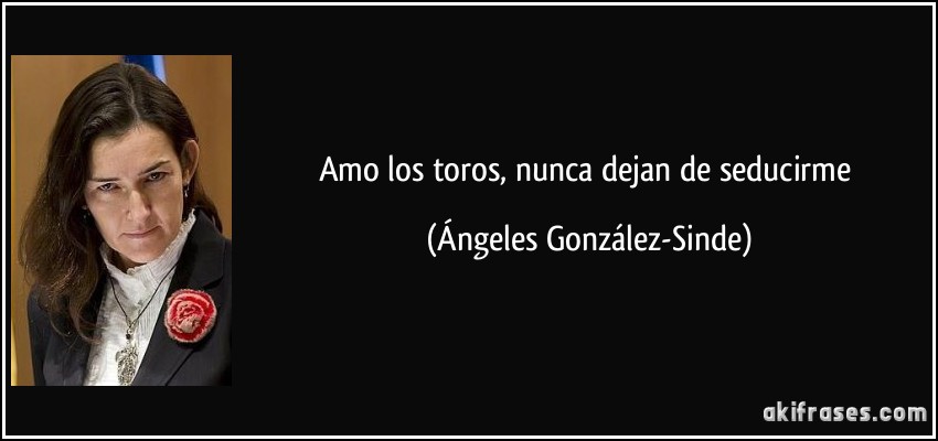Amo los toros, nunca dejan de seducirme (Ángeles González-Sinde)