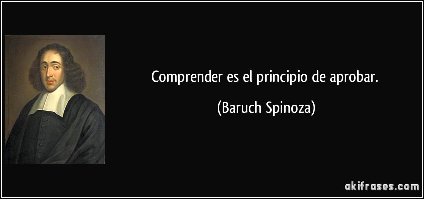 Comprender es el principio de aprobar. (Baruch Spinoza)