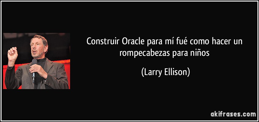 Construir Oracle para mí fué como hacer un rompecabezas para niños (Larry Ellison)