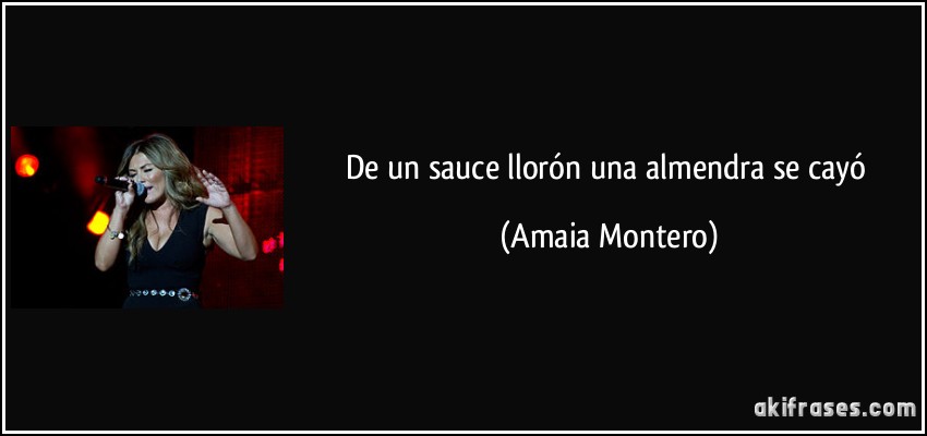 De un sauce llorón una almendra se cayó (Amaia Montero)
