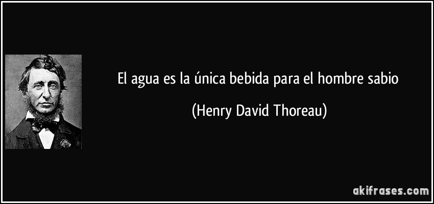 El agua es la única bebida para el hombre sabio (Henry David Thoreau)