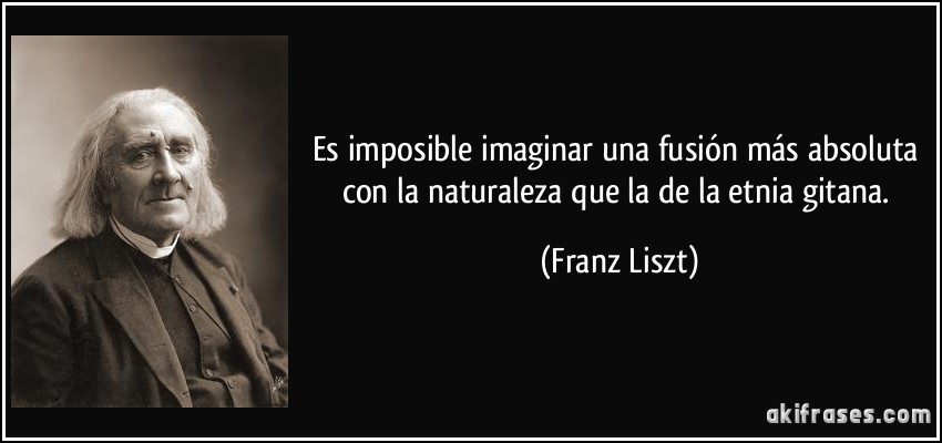 Es imposible imaginar una fusión más absoluta con la naturaleza que la de la etnia gitana. (Franz Liszt)