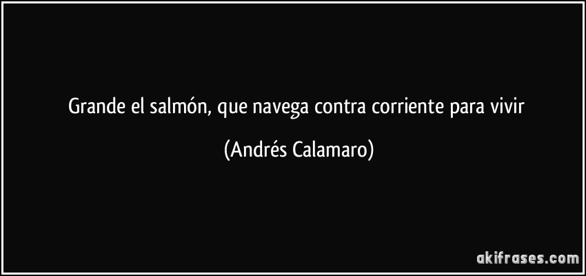 Grande el salmón, que navega contra corriente para vivir (Andrés Calamaro)
