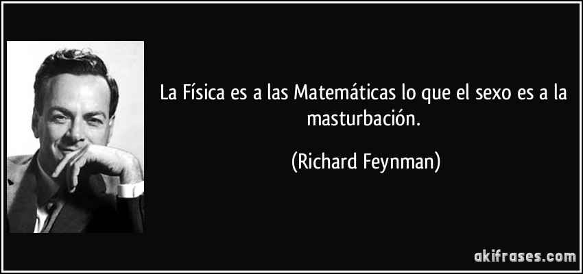 La Física es a las Matemáticas lo que el sexo es a la masturbación. (Richard Feynman)