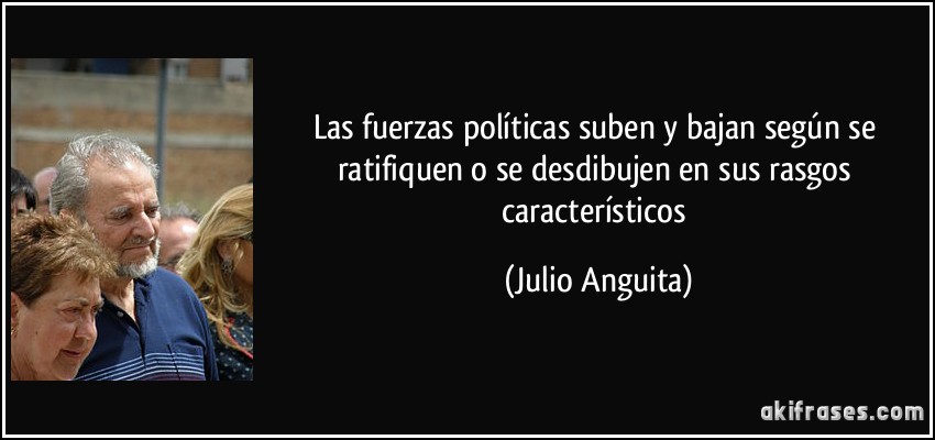 Las fuerzas políticas suben y bajan según se ratifiquen o se desdibujen en sus rasgos característicos (Julio Anguita)