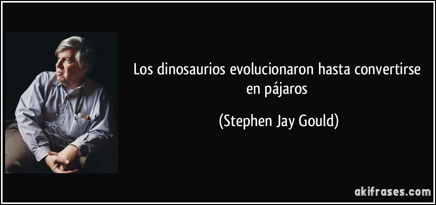 Los dinosaurios evolucionaron hasta convertirse en pájaros (Stephen Jay Gould)
