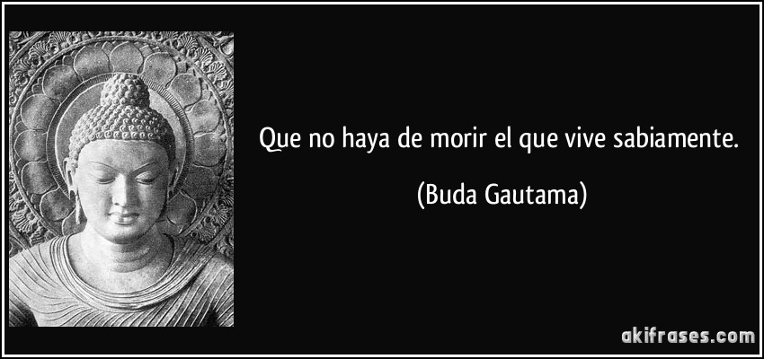 Que no haya de morir el que vive sabiamente. (Buda Gautama)