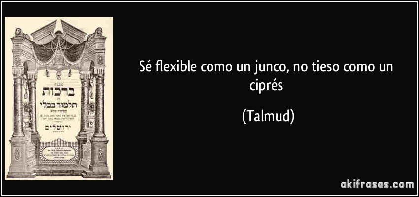 Sé flexible como un junco, no tieso como un ciprés (Talmud)