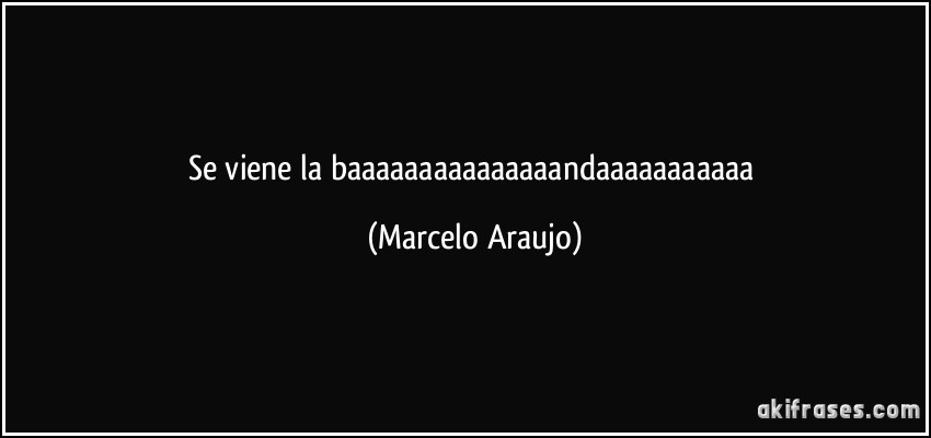 Se viene la baaaaaaaaaaaaaaandaaaaaaaaaaa (Marcelo Araujo)