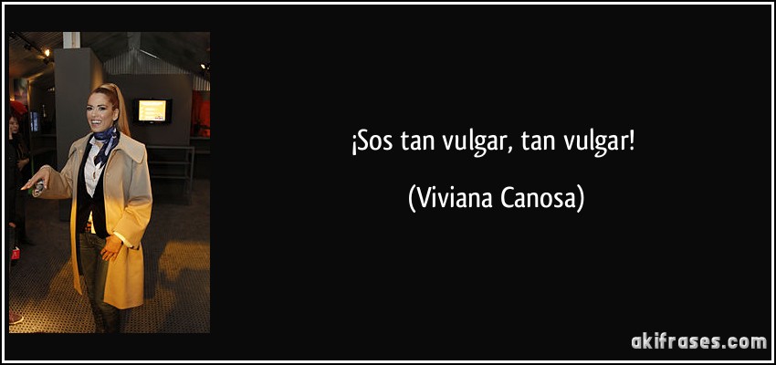 ¡Sos tan vulgar, tan vulgar! (Viviana Canosa)