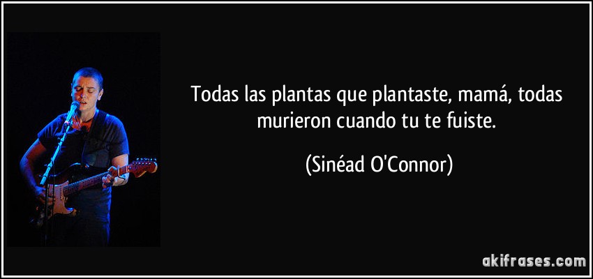 Todas las plantas que plantaste, mamá, todas murieron cuando tu te fuiste. (Sinéad O'Connor)