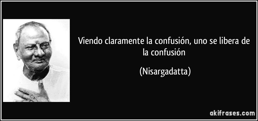 Viendo claramente la confusión, uno se libera de la confusión (Nisargadatta)